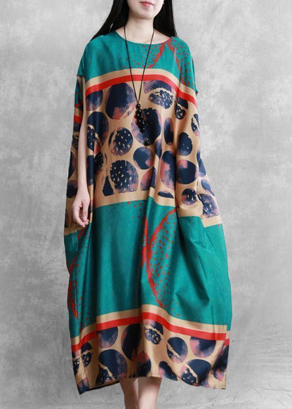 O Neck Batwing Sleeve Summer Clothes Wardrobes Blue Print Dresses