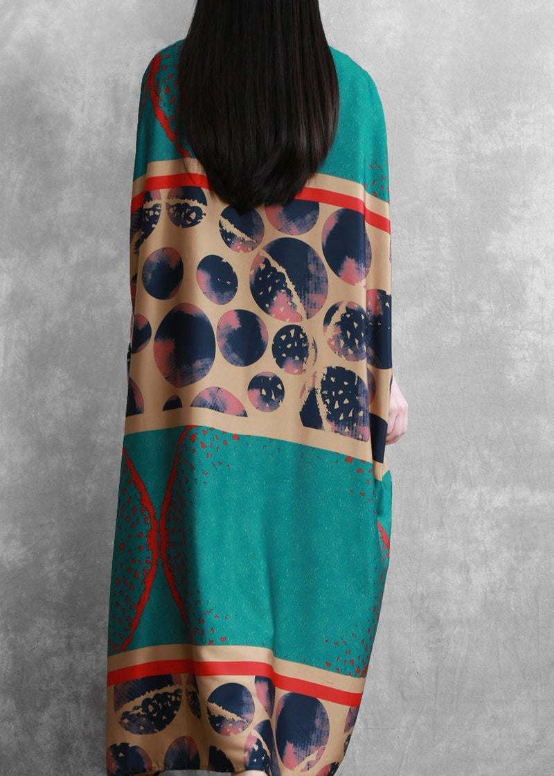 O Neck Batwing Sleeve Summer Clothes Wardrobes Blue Print Dresses