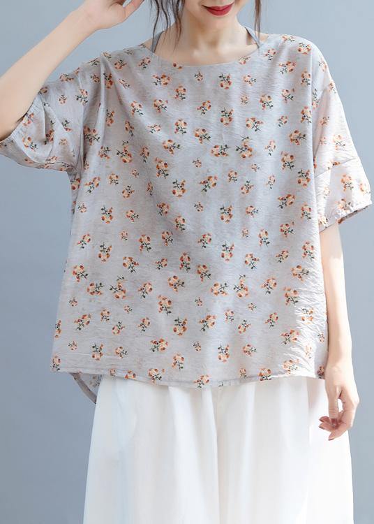 O Neck Bow Clothes for Shape Gray Blouse