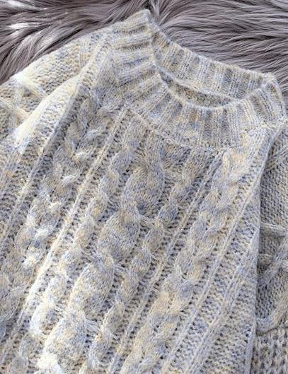 O Neck Beige White Knitted Blouse Spring Thickbox Top