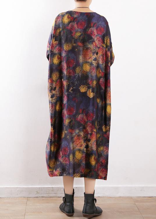 O Neck Chiffon Summer Dress Korea Ideas Black Purple Print Long Dresses