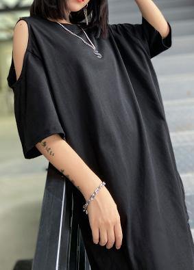 O Neck Patchwork Tulle Clothes for Fabrics Black Off the Shoulder Dress