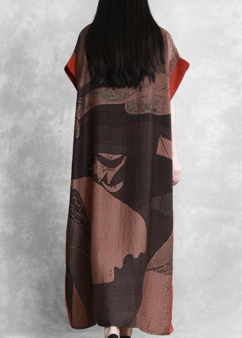 O Neck Side Open Summer Outfit Tutorials Black Print Dress