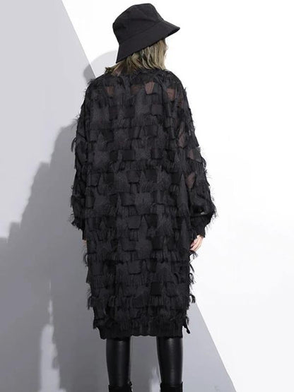 O Neck Tassel Outfit Work Outfits Black Dress