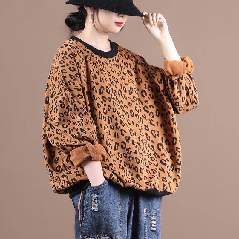 O Neck Tunic Top Wardrobes Yellow Leopard Shirts