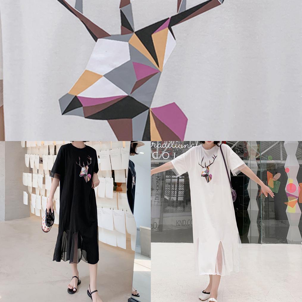 Patchwork Tulle Cotton Quilting Clothes Outfits Black Prints Long Dresses Summer