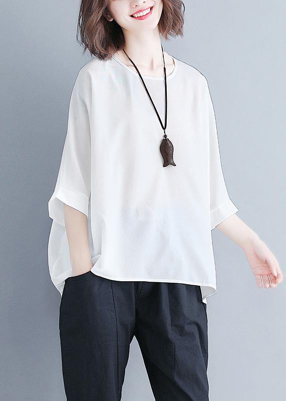 Pink Chiffon Clothes Catwalk O Neck Batwing Sleeve Summer Tops