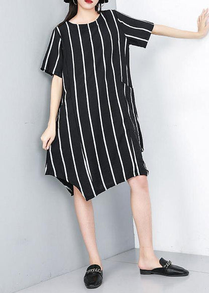 Summer Pullover Striped Irregular Dress