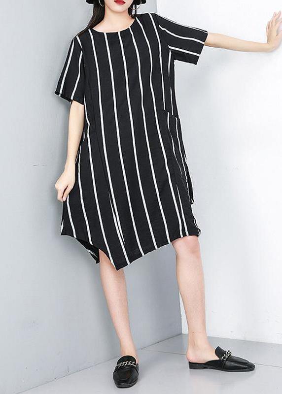 Summer Pullover Striped Irregular Dress