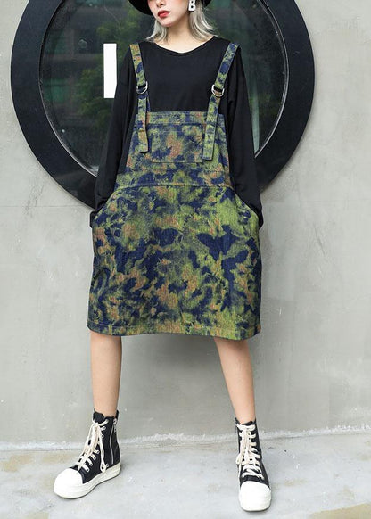 Prints Cotton Clothes False Two Pieces Cotton Fall Dresses