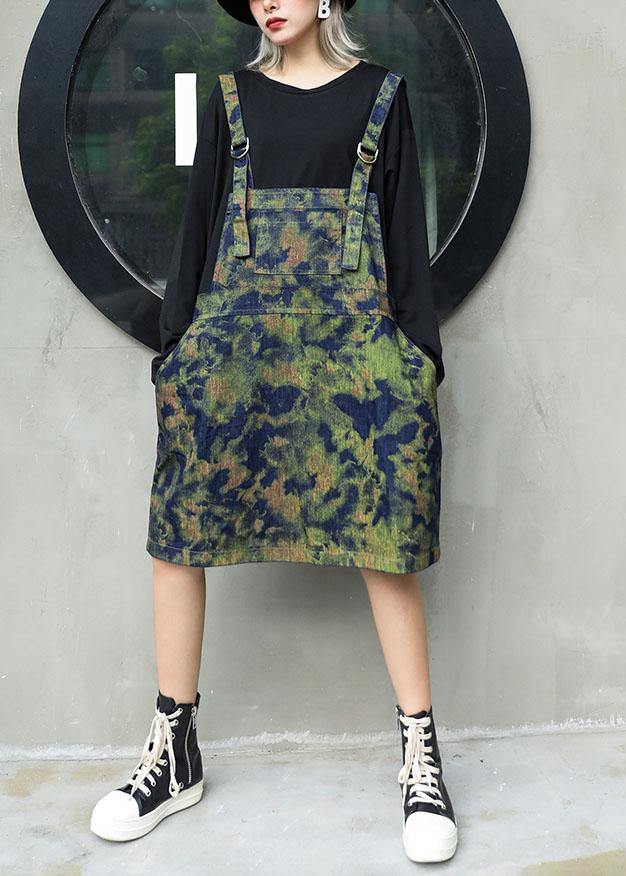 Prints Cotton Clothes False Two Pieces Cotton Fall Dresses