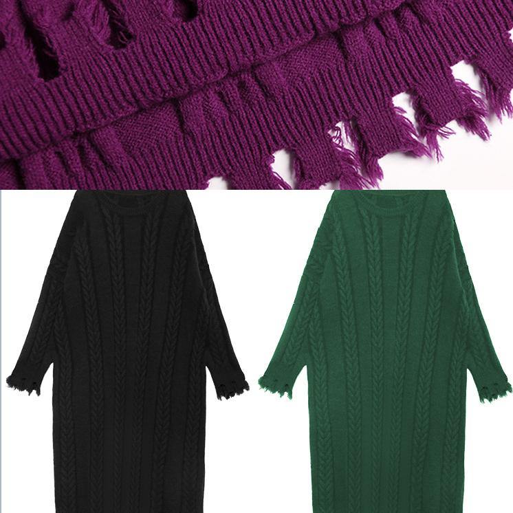 Purple Sweater Dresses Refashion Cable Largo Tassel Sweater Dress