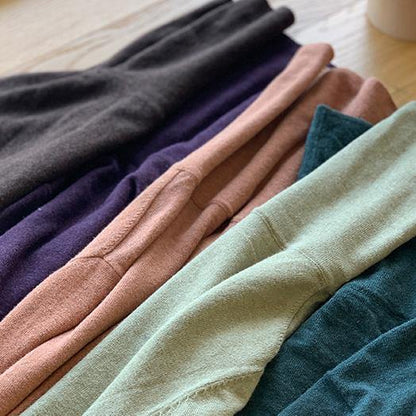 Purple Clothes for High Neck Knit Sweat Tops