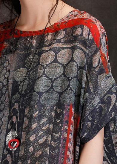 Red Black Dotted Silk Wardrobes O Neck Shift Summer Dress