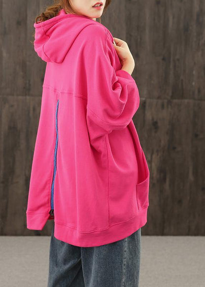 Women rose crane tops hooded drawstring short shirts