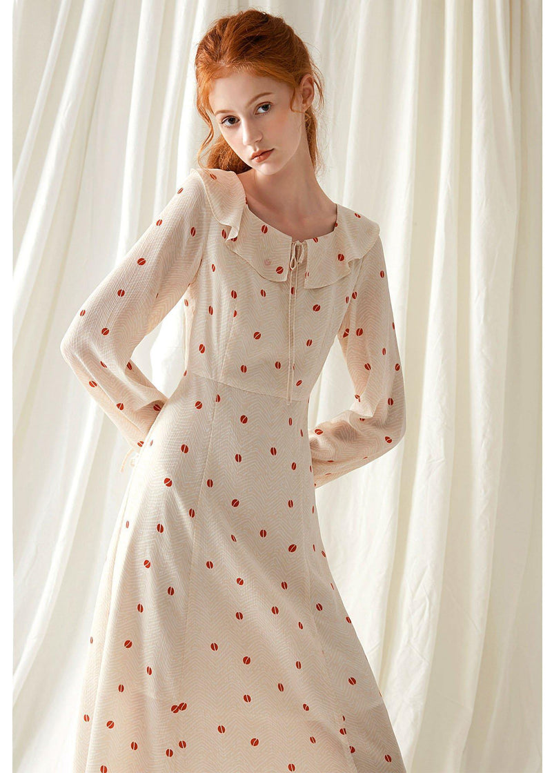 Ruffles Square Collar Chiffon Clothes for Shape Nude Dress Fall