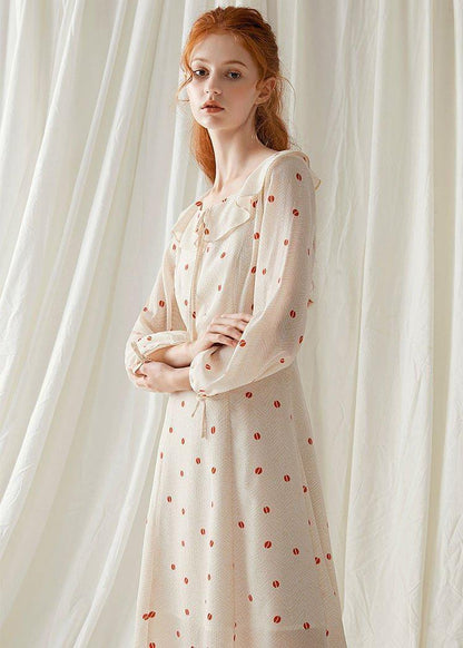 Ruffles Square Collar Chiffon Clothes for Shape Nude Dress Fall