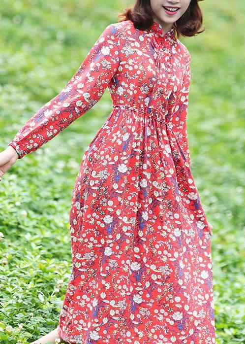Stand Neck Linen High Neck Clothes Ideas Red Dress