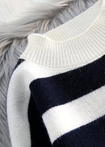 Striped Sweater Weather Patchwork Fuzzy Knit Dress