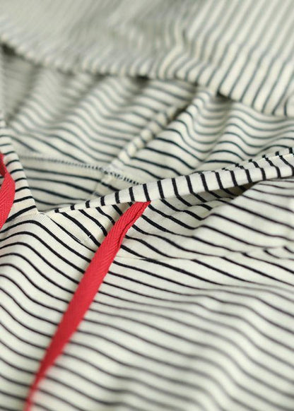 Striped Hooded Cotton Clothes Sleeveless Cotton Summer Top