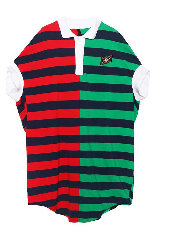 Striped Patchwork Cotton Pattern Summer Dress