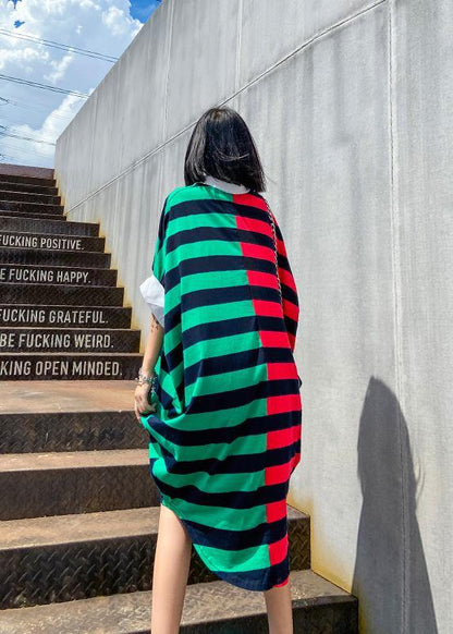 Striped Patchwork Cotton Pattern Summer Dress