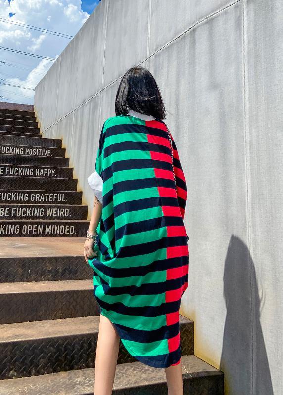 Striped Patchwork Cotton Pattern Summer Dress