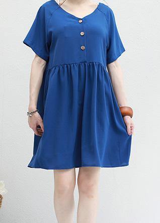Two Ways to Wear Chiffon Tunic Top Sewing Blue V Neck Dress Summer