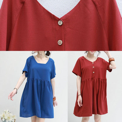 Two Ways to Wear Chiffon Tunic Top Sewing Blue V Neck Dress Summer