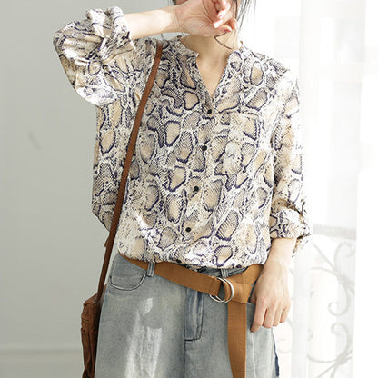 Women v neck cotton Blouse plus size Shape yellow brown silhouette blouse