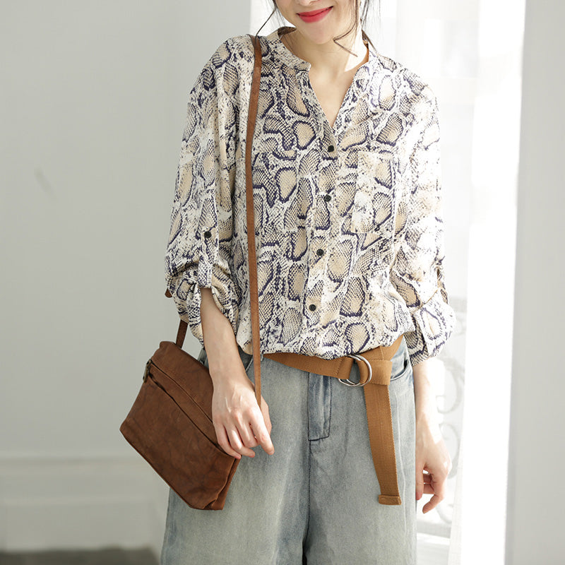 Women v neck cotton Blouse plus size Shape yellow brown silhouette blouse