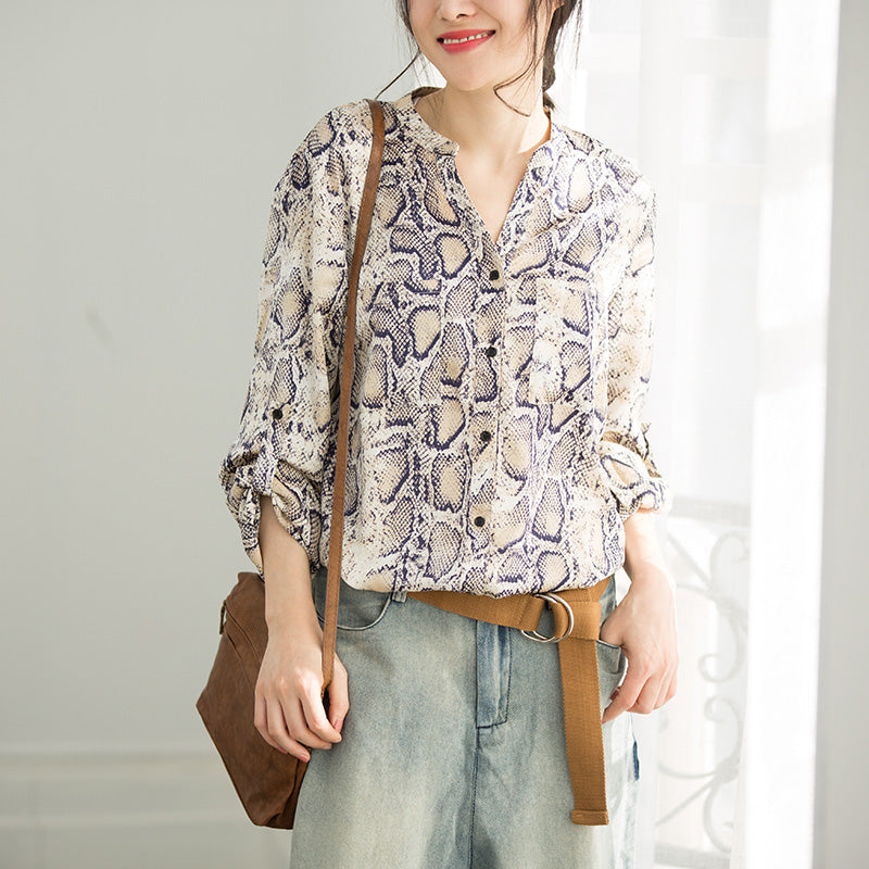V Neck Cotton Blouse Shape Yellow Brown Silhouette Blouse