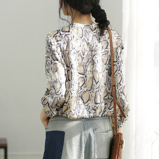 V Neck Cotton Blouse Shape Yellow Brown Silhouette Blouse