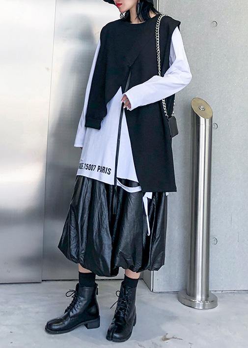 White Cotton Clothes for Hem Hole Daily O Neck Blouses