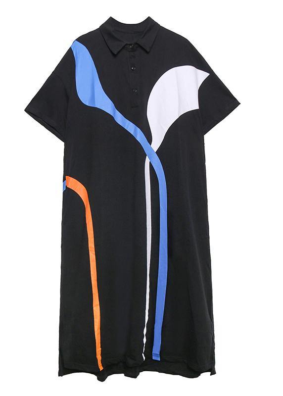 White Cotton Quilting Clothes Lapel Patchwork a Line Summer Dresses