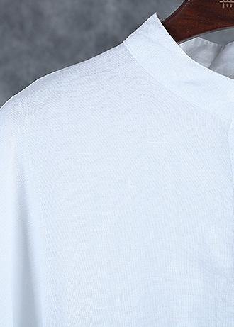 White Fine Crane Coats Work Outfits Low High Design Stand Collar Coats