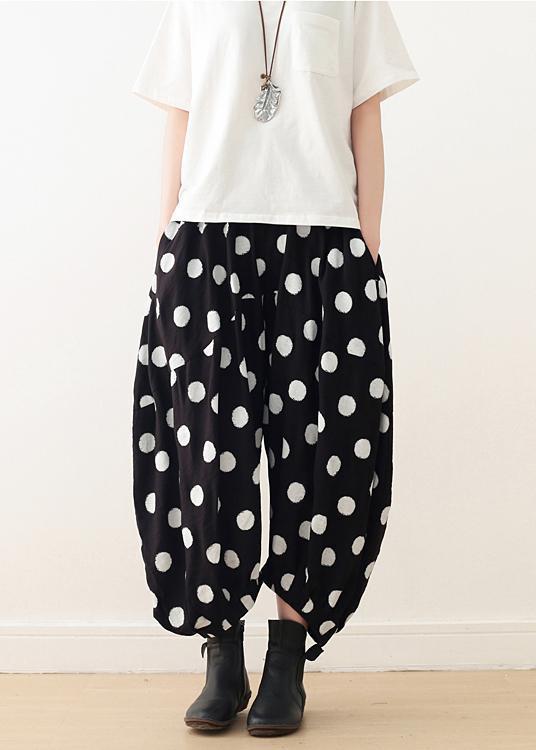 Wide Leg Pants Cotton Tunic Pattern Fun Ideas Black Dotted Knee Pants Spring