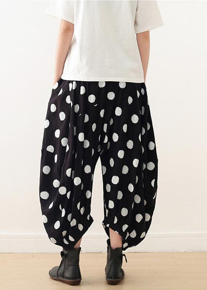 Wide Leg Pants Cotton Tunic Pattern Fun Ideas Black Dotted Knee Pants Spring