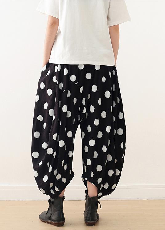 Wide Leg Pants Cotton Tunic Pattern Fun Ideas Black Dotted Knee Pants Spring