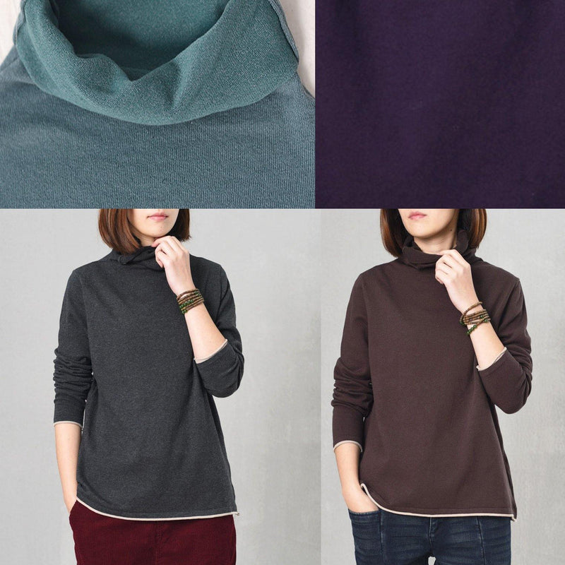 Wild Knitted Pullover Loose Fitting Black Sweaters High Neck