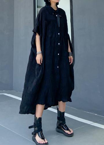 Cinched Cotton Summer Clothes Wardrobes Black Long Dresses