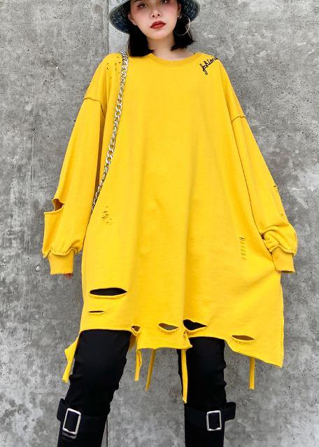 Women yellow shirts Tutorials o neck Hole spring blouses
