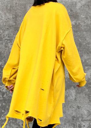 Yellow Shirts Tutorials O Neck Hole Spring Blouses