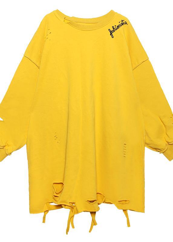 Women yellow shirts Tutorials o neck Hole spring blouses