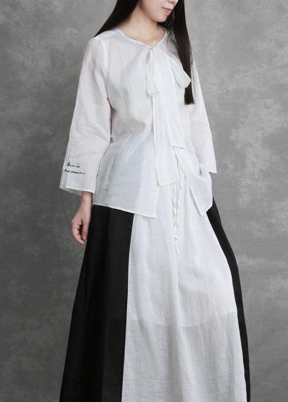Autumn Purple Suit Lace-up Three-quarter Sleeve Shirt Contrasting Color Sweater Skirt
