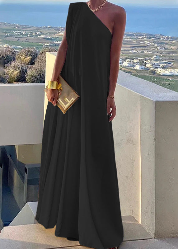 White One Shoulder Long Dress Summer