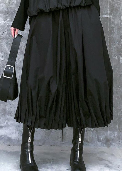 Baggy Pleated Wide Leg Pants High Waist Black Pants