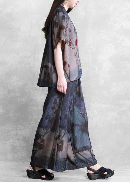 Two-piece Loose-fitting Sleeves and Wide-leg Pants