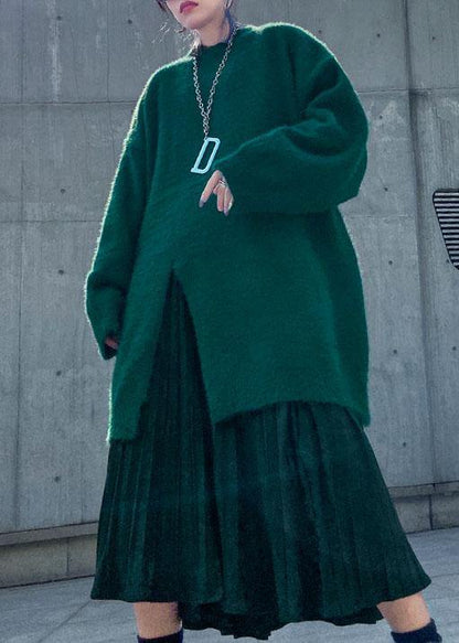 Spring Sweater Mid-length Velvet Skirt Pleated Skirt Two-piece