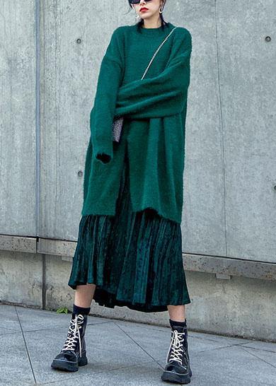 Spring Sweater Mid-length Velvet Skirt Pleated Skirt Two-piece